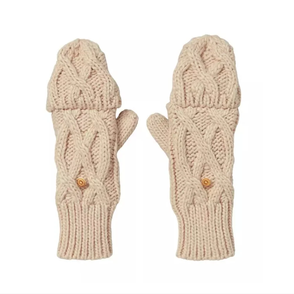 CALIA Cable Pop Top Natural Mitten
